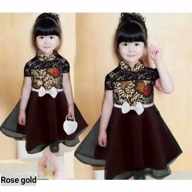 Jual Promo !! Dress Pesta Anak Perempuan Baju Batik Ulang Tahun