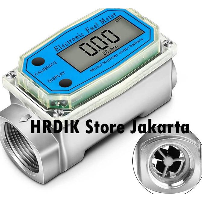Jual Water Flow Meter 1 Inch Turbine Digital 1 Inci Solar NPT Fuel ...
