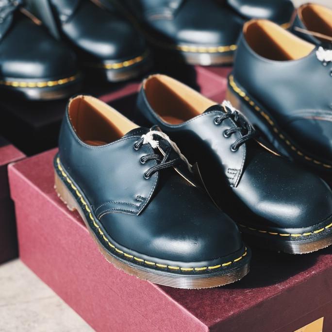 New Dr Martens 1461 Vintage Black Quilon Made In England Stok Terbatas