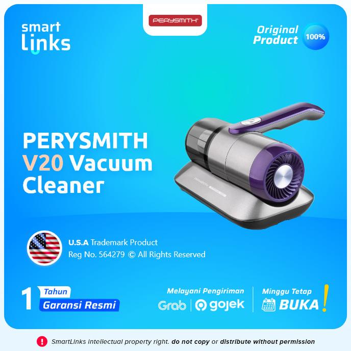 Jual PerySmith V20 Cordless UV Dust Mite Vacuum Cleaner Penyedot Debu