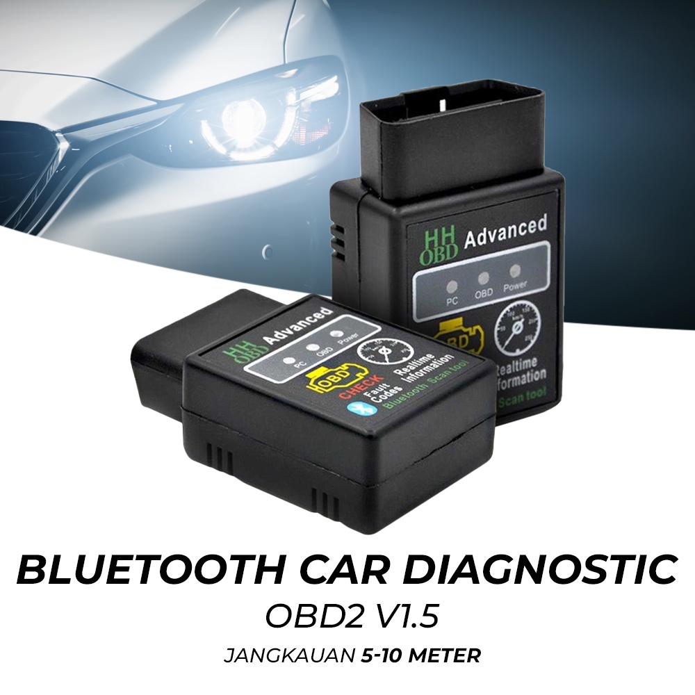 Jual Hh bluetooth car diagnostic obd2 v1.5 elm327 black | Shopee Indonesia