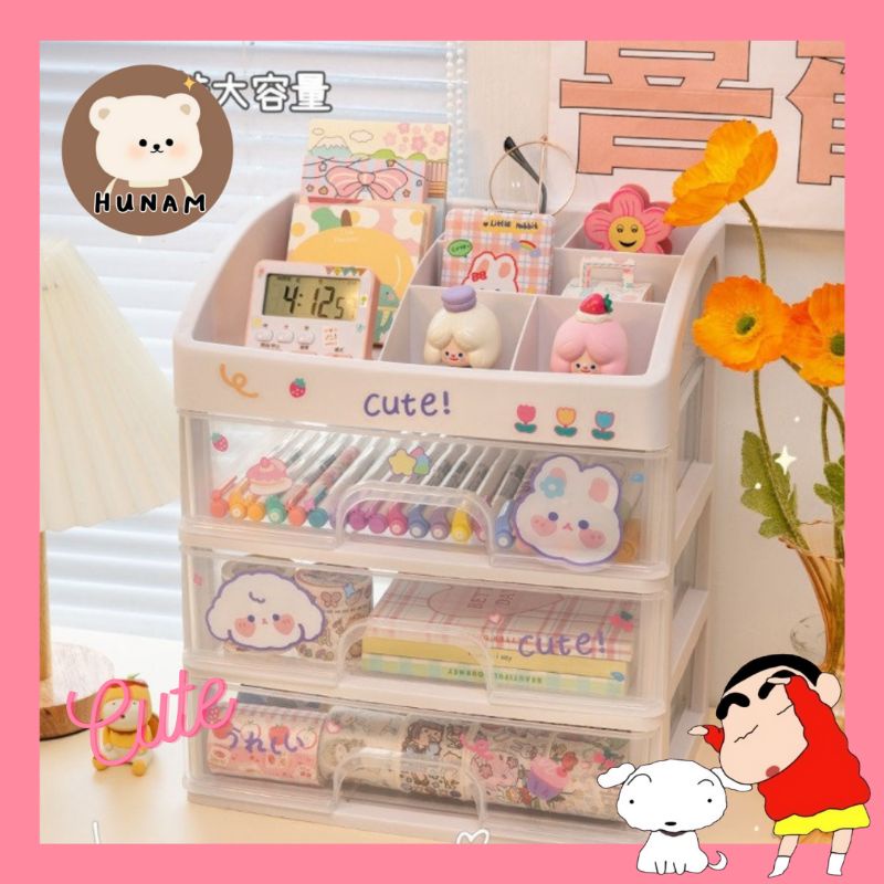Jual HUNAM Rak 3 Susun Serbaguna Tempat Make Up Stationary Washi Free ...