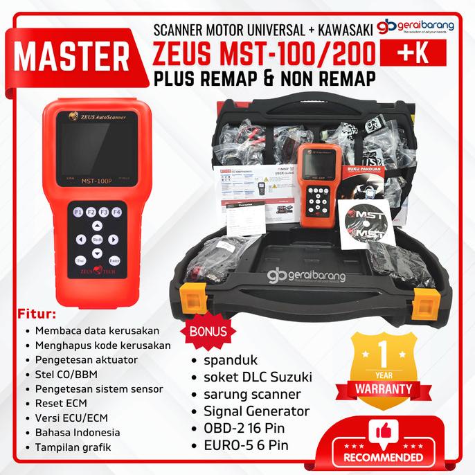 Jual Scanner Motor Injeksi Universal Master Zeus MST200 Plus Dengan REMAP Shopee Indonesia