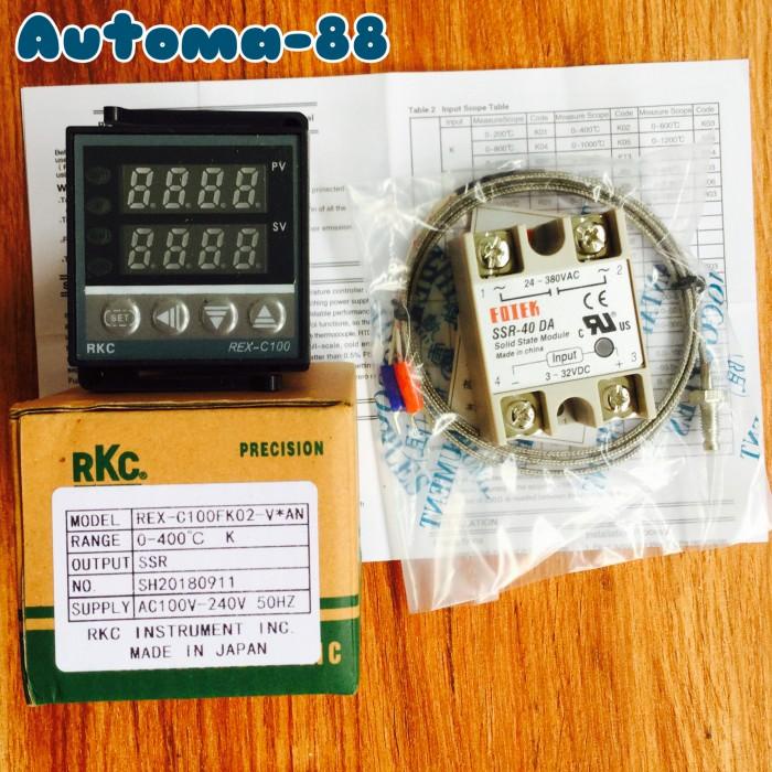 Jual Indt Paket Rkc Rex C100 Japan Rex-C100Fk02-V*An Ssr 40A Sensor ...