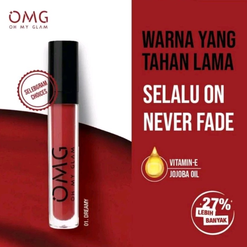 Jual OMG OH MY GLAM Matte Kiss Lip Cream | Shopee Indonesia