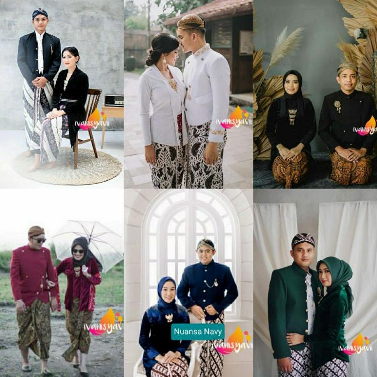 Jual Full Set Baju Prewed Couple Adat Jawa Warna Model Lengkap Shopee Indonesia