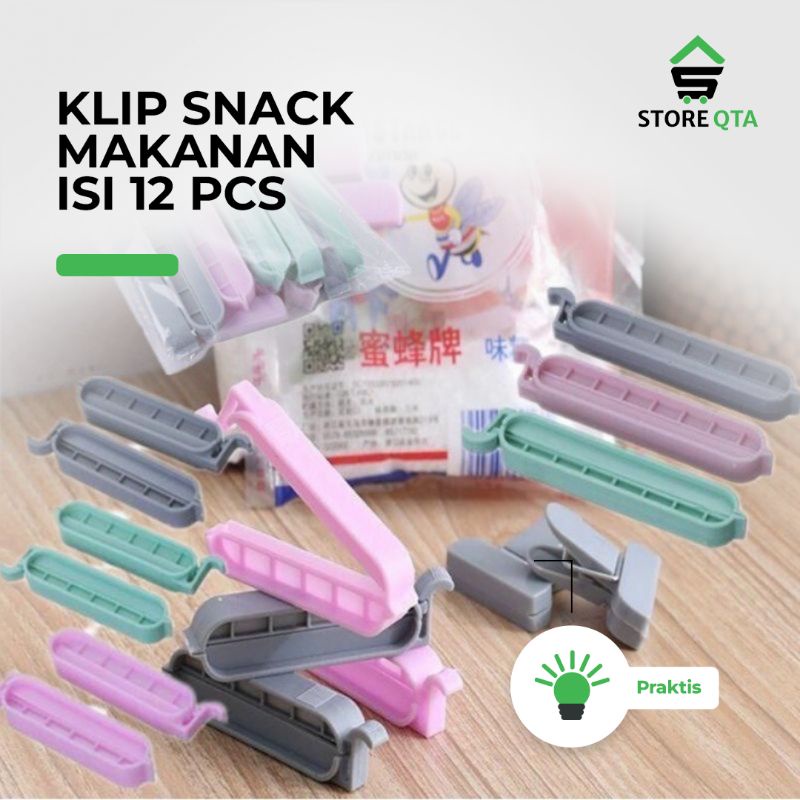 Jual Klip Segel Penjepit Penutup Sealer Sisa Makanan Snack 1 Set 12 Pcs Shopee Indonesia 9979