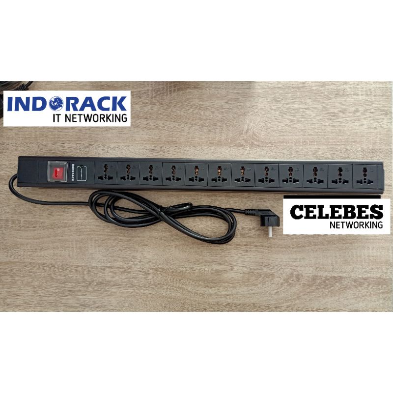 Jual PDU12M PDU INDORACK 12 Outlet 16A Multi Universal Socket Power ...