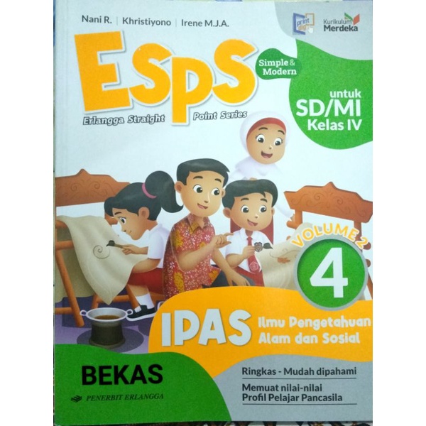 Jual ESPS IPAS SD Kelas 4 Erlangga Kurikulum Merdeka | Shopee Indonesia