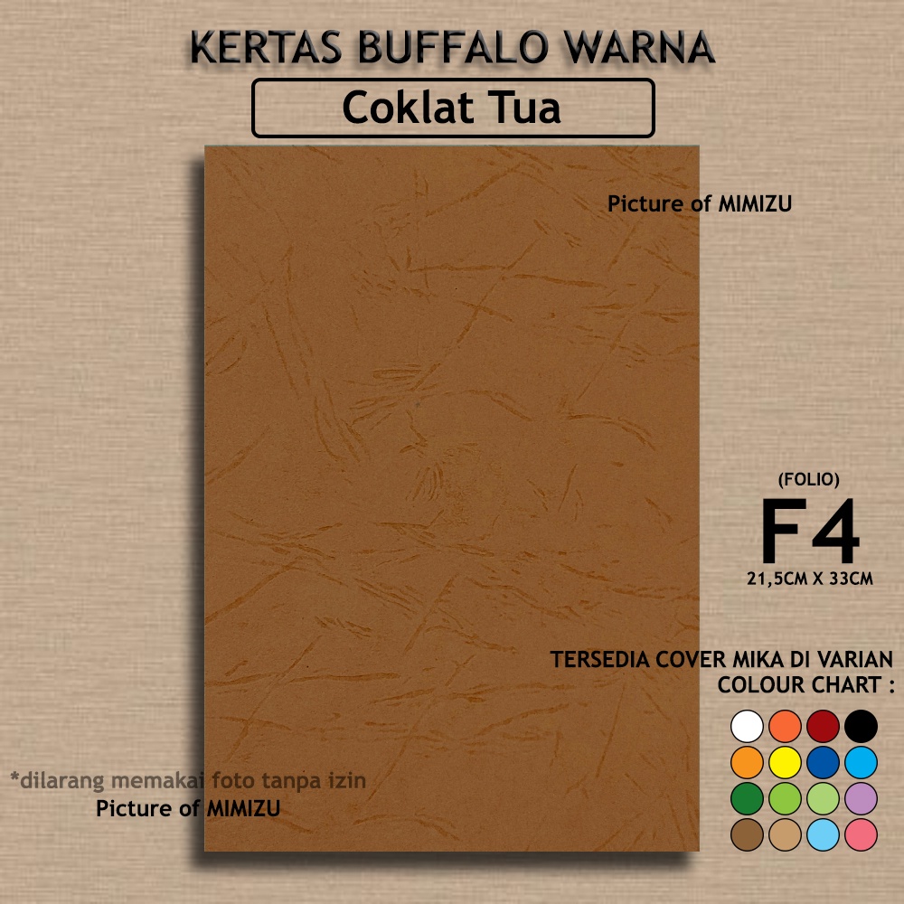Jual Kertas Buffalo F4 warna Cokelat Tua Cover JILID SAMPUL Kertas
