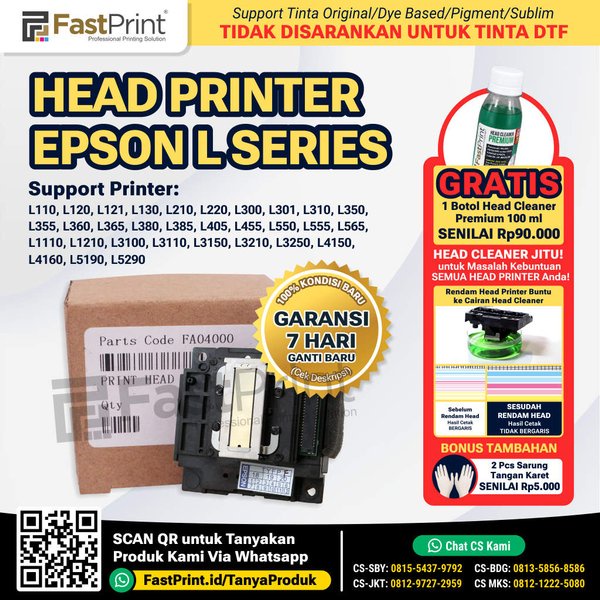 Jual Head Printer Spare Part Original Printer Epson L110 L120 L130 L210 L220 L300 L310 L350 L355 4244