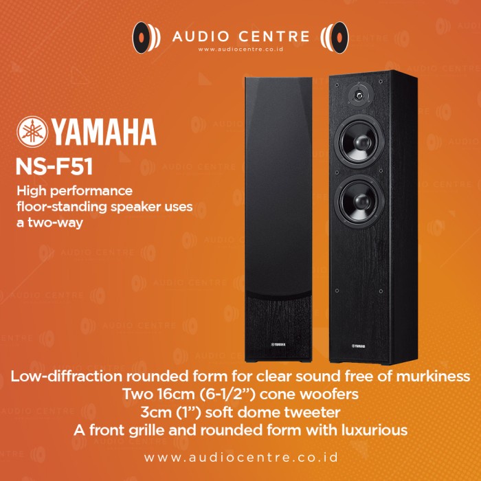 Jual Yamaha NsF51 Floorstanding Speaker ( Black ) Shopee Indonesia