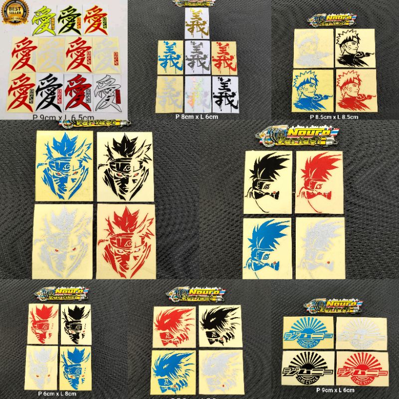 Jual stiker cutting KANJI HURUF JEPANG NARUTO THAILAND THAILOOK MOTHAI
