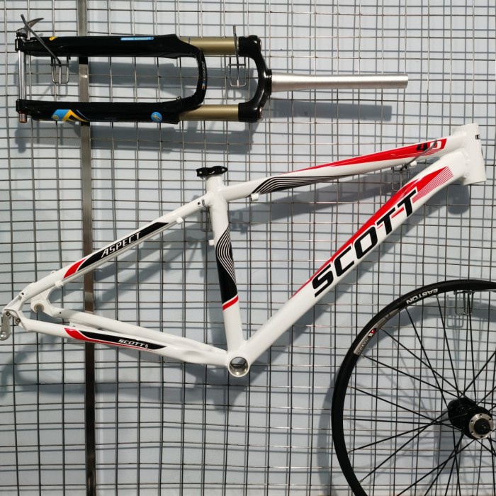 Terlaris Frame Frame Sepeda Mtb Alloy 26 Inch Scott Aspect 4.0 White Red