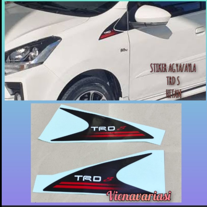 Jual Stiker Depan Sticker Samping Kaca Spion Toyota Agya/Ayla Hitam Trd ...