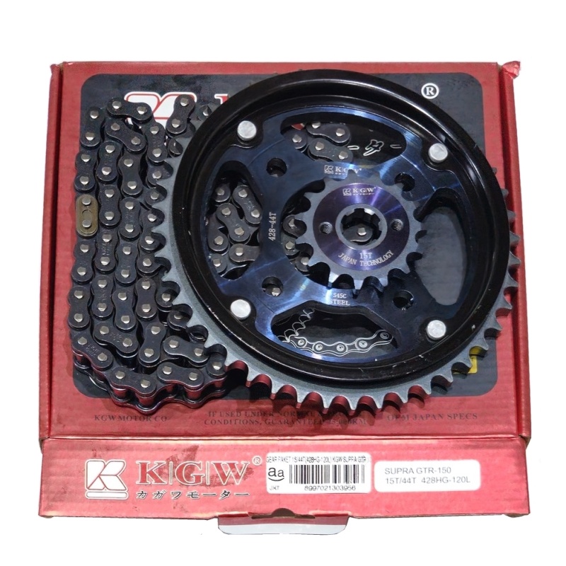 Jual GEAR PAKET KGW SUPRA GTR 150 15/44T(428HG120L) Shopee Indonesia