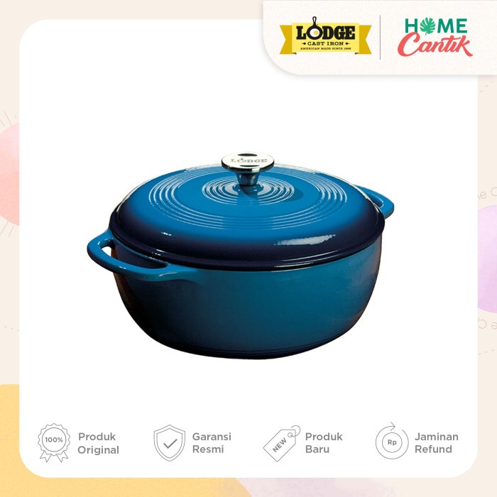 Jual Lodge Cast Iron Enamel Dutch Oven Quart-Lagoon Shopee