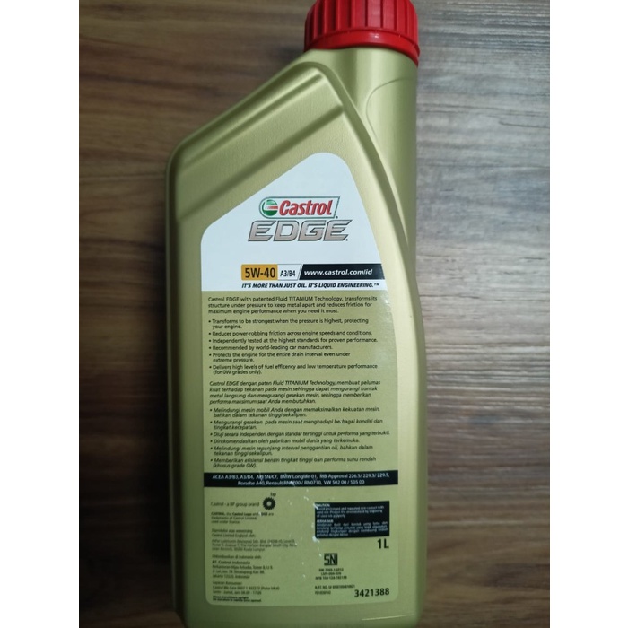 Jual Castrol Edge 5w-40 1L 66687 | Shopee Indonesia