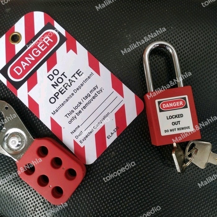 Jual Tradesafe Lockout Tagout Kit With Hasps, Loto Tags, Red Safety