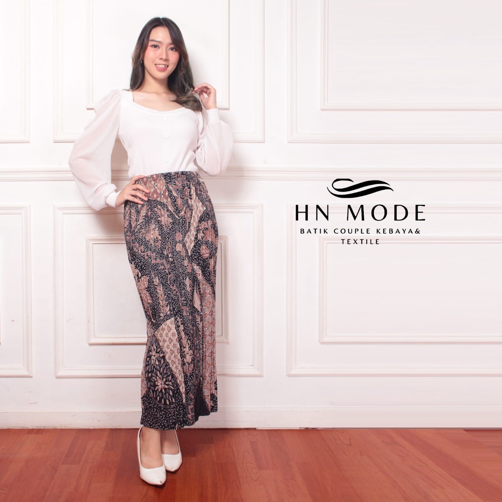 Jual Uzq Hn E Rok Plisket Batik Terbaru Motif Sr Rok Rempel Rok