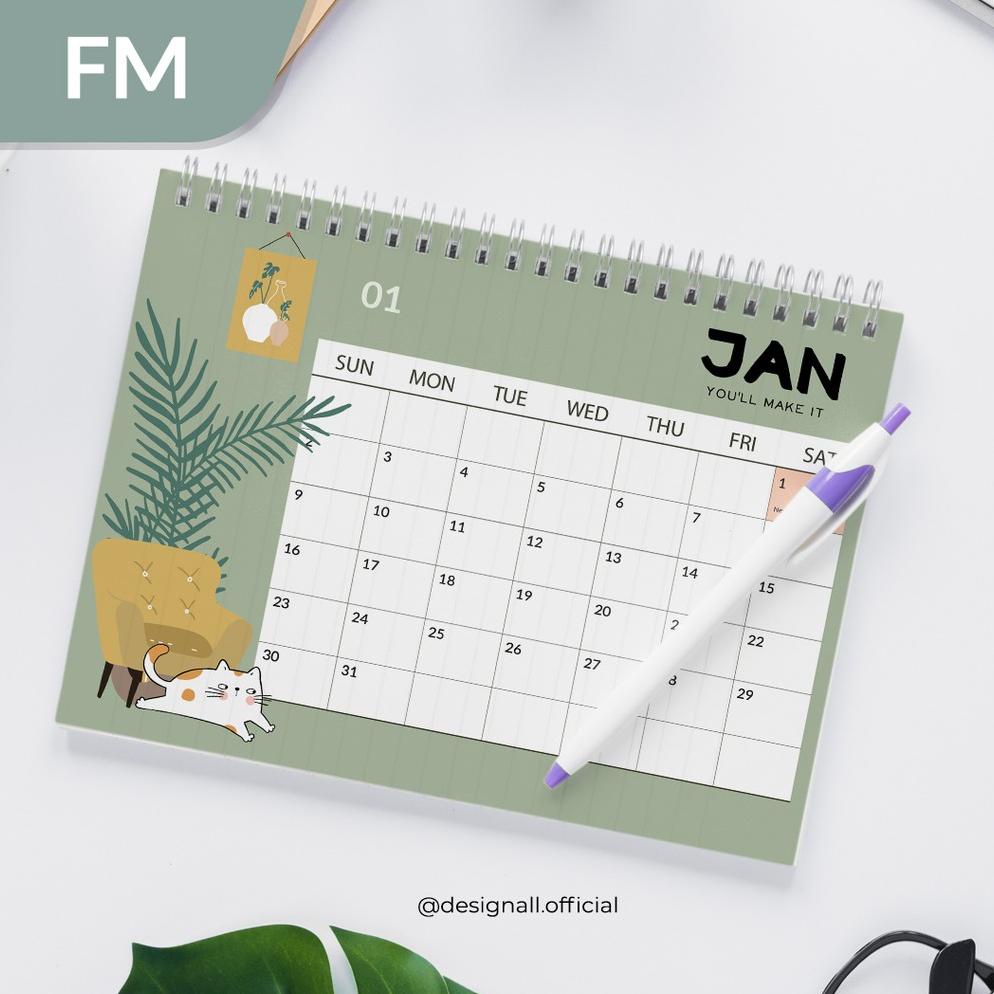 Jual Murah Designall Kalender Meja Kalender Duduk Aesthetic Tahun 2023 Spiral Fm Jl23 Shopee 