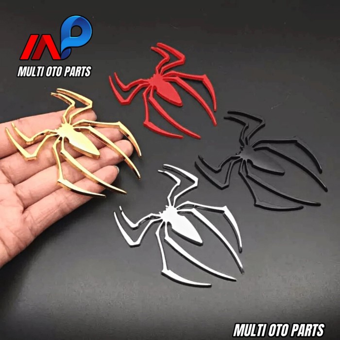 Jual Sticker Emblem Metal 3D Spider Logo Superhero Marvel Spiderman