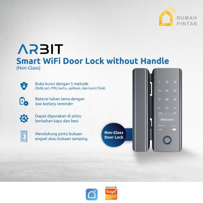 Jual ARBIT - Smart Home WiFi Door Lock Without Handle Fingerprint TUYA ...