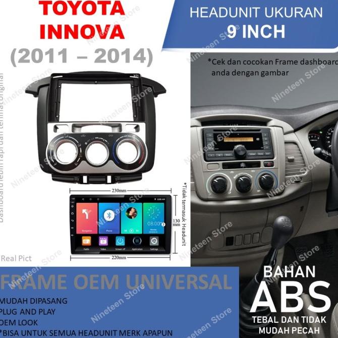 Jual Frame Panel Toyota Innova Manual AC Untuk Head unit Android 9 Inch ...
