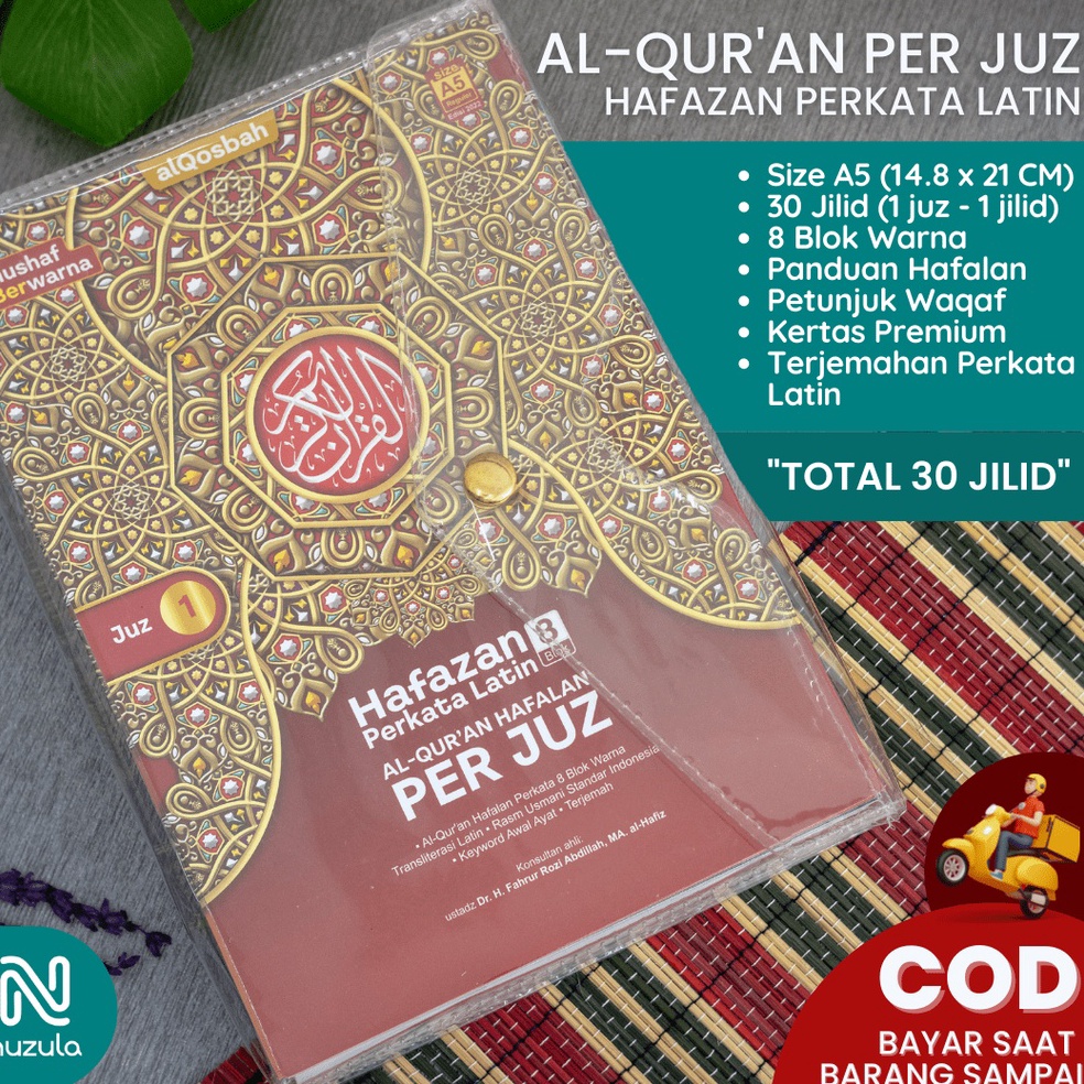 Jual 54 Al Quran Per Juz Hafazan 8 Blok Warna Perkata Latin A5 ...