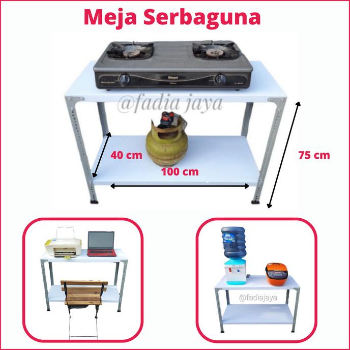Jual Meja Besi Siku Rak Kompor Gas 2 Tungku Dapur Portable Serbaguna ...