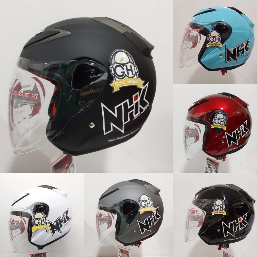 Jual BIG SALE!. HELM NHK HALF FACE NHK R6 NHK R 6 SOLID BLACK DOFF NHK ...