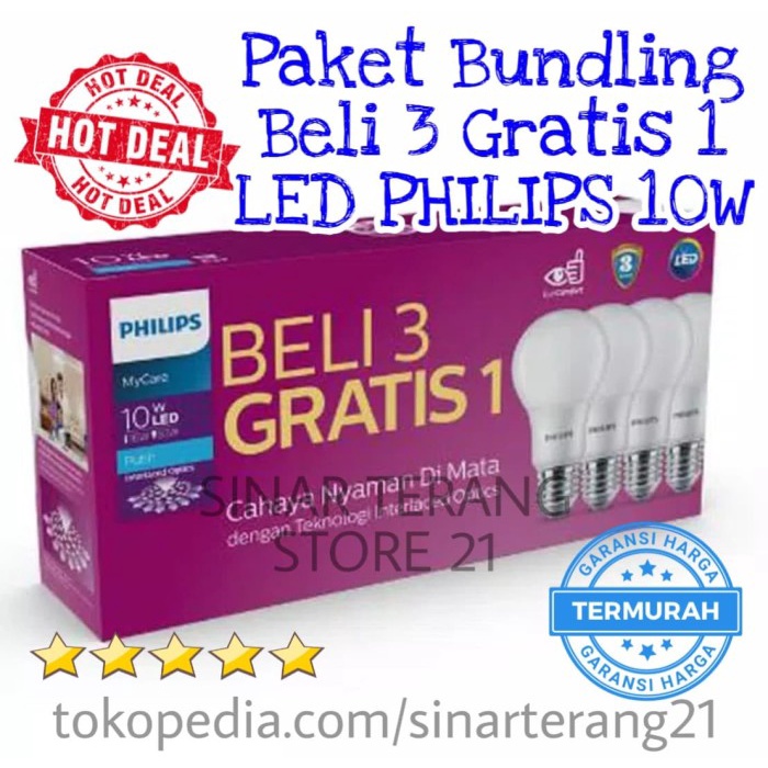 Jual Pc Led Philips Watt Paket Bundling Beli Gratis Lampu