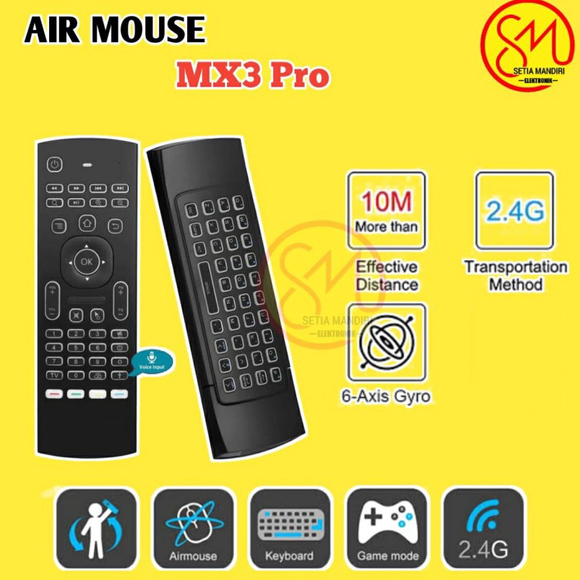 Jual Ready AIR MOUSE MX3 PRO Keyboard Remote Smart TV Wireless + Voice ...