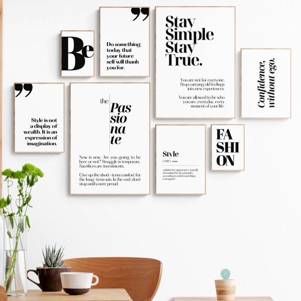 Jual Laris Hiasan Dinding Aesthetic Black and White - Pajangan Dekorasi