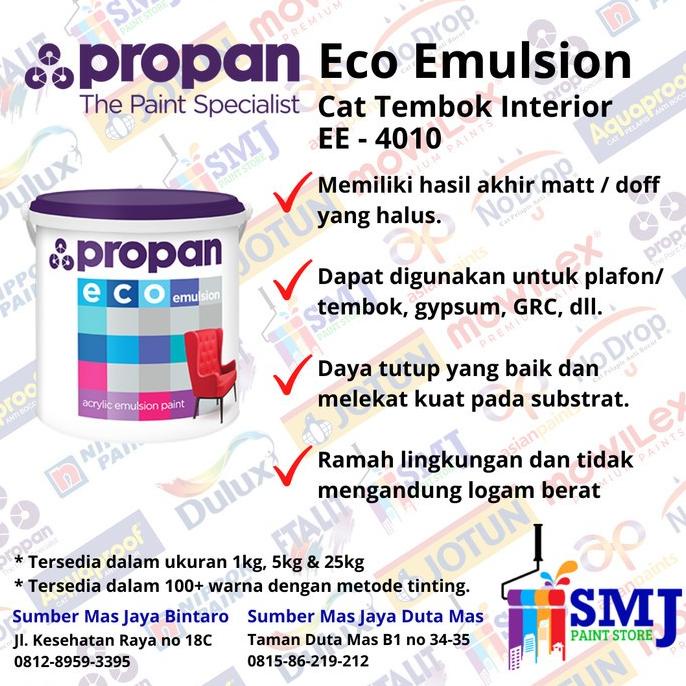 Jual Harga Spesial Cat Tembok Interior Propan Eco Emulsion Warna