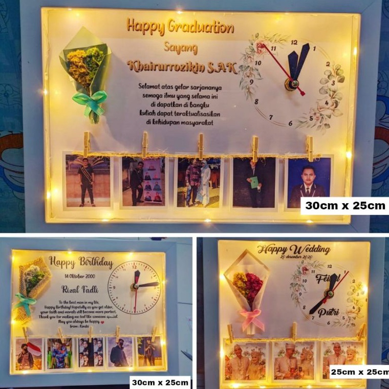 Jual MENARIK!. 30x25cm Jam dinding lampu tumblr Tumbler LED scrap box ...
