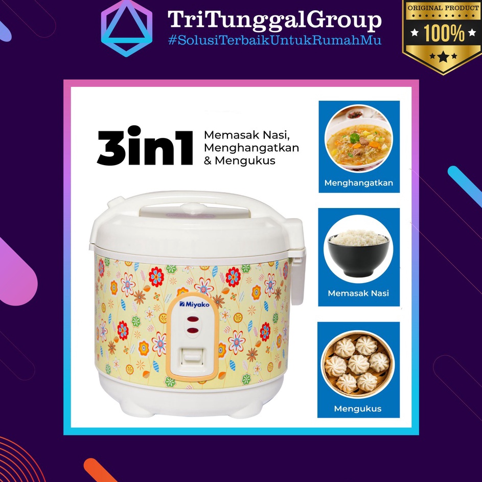 Jual Fw Rice Cooker Miyako MCM609 / MCM 609 / MCM609 Penanak Nasi Mini 3in1 [RESMI] ` Shopee