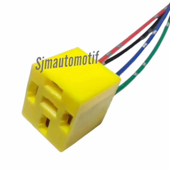 Jual Socket relay 4 kaki 5 kaki / rumah relay kuning kabel Shopee