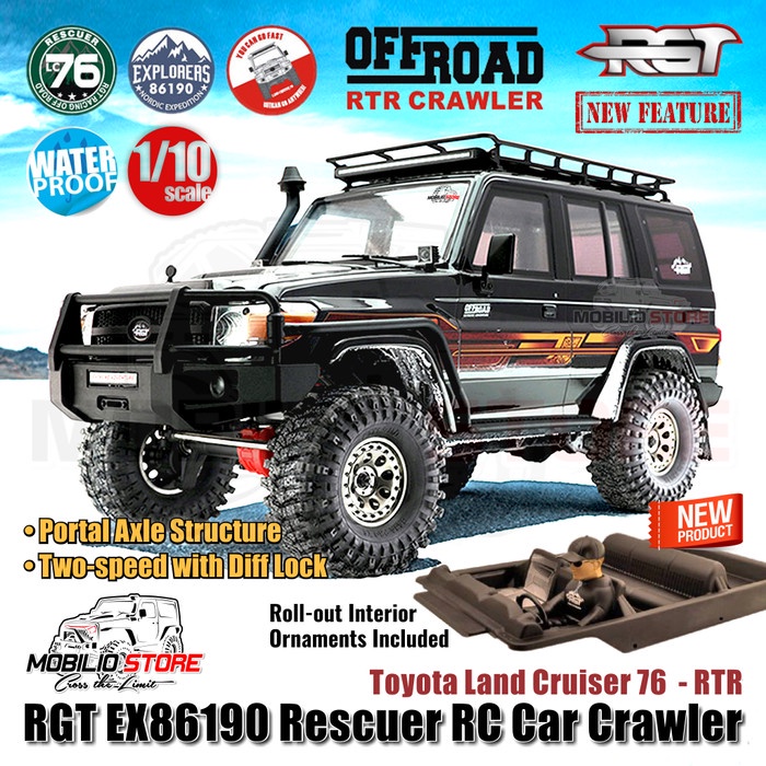 Jual RGT EX86190 Rescuer Toyota Land Cruiser 76 RC Car 1/10 Crawler RTR ...