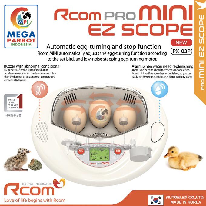 R-Com PX-03 Plastic/Metal Mini Digital Auto-Turning Egg Incubator