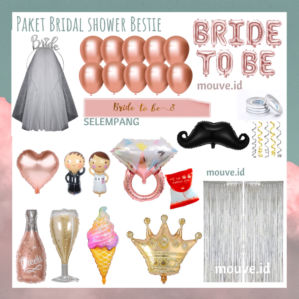 Jual Paket Premium Dekorasi Balon Bridal Shower Bride To Be Shopee