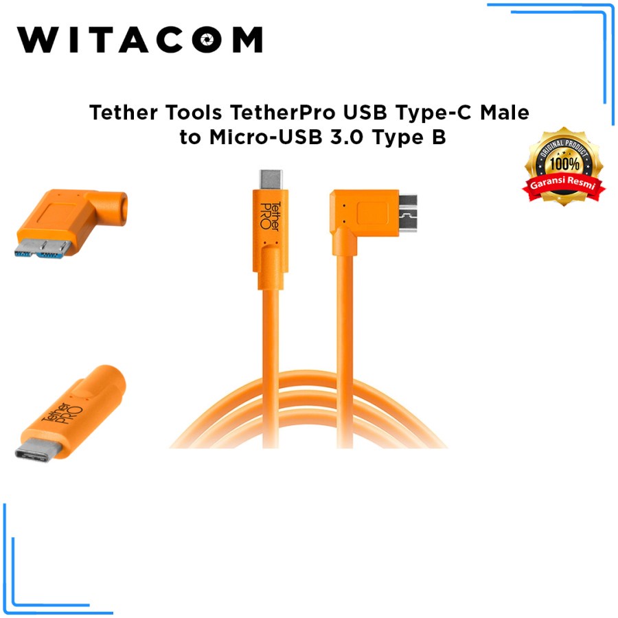 Jual Tether Tools TetherPro USB Type-C To Micro-USB 3.0 Type B Right ...