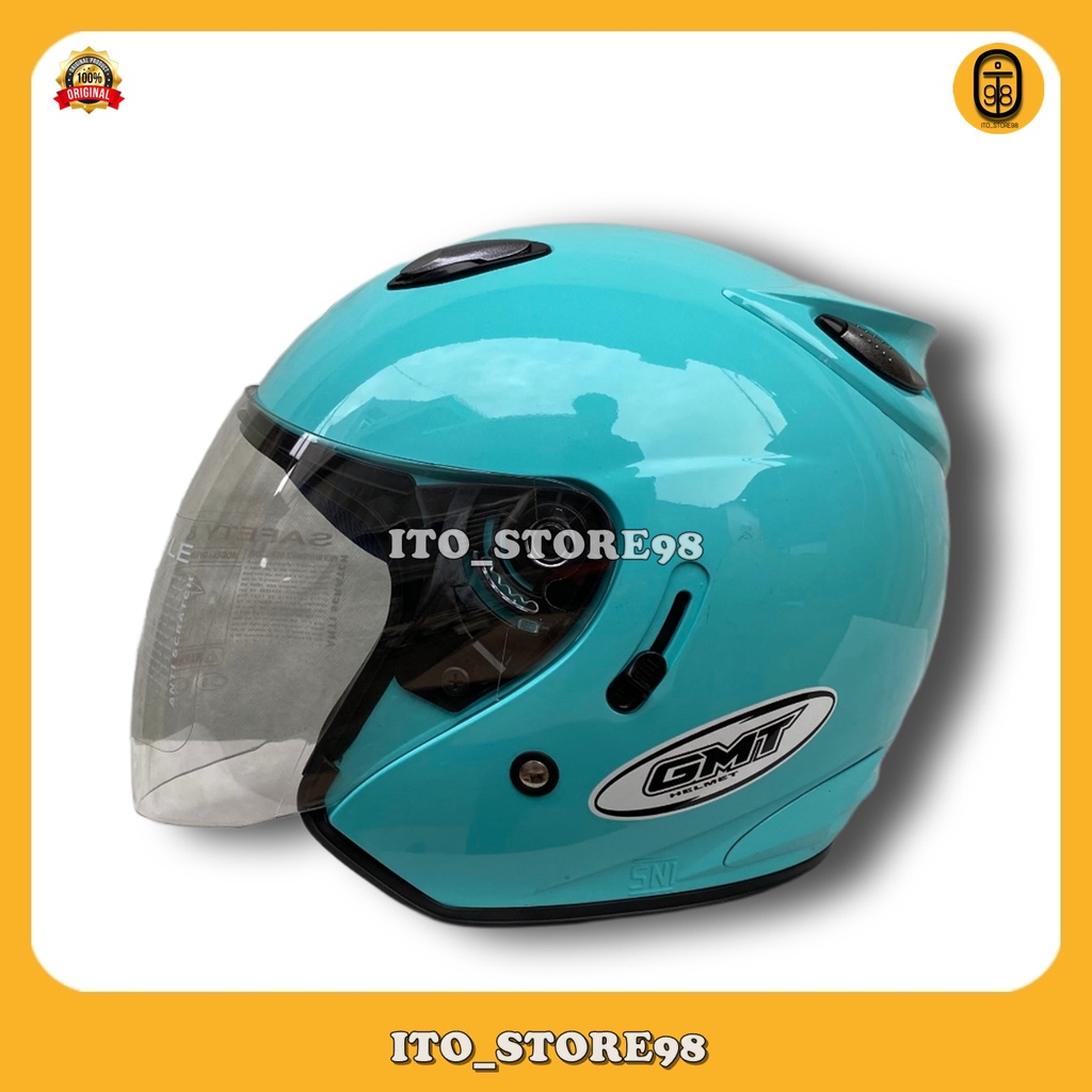 Jual Helm Sepeda Motor Half Face Gmt Centro Double Visor Solid Helem