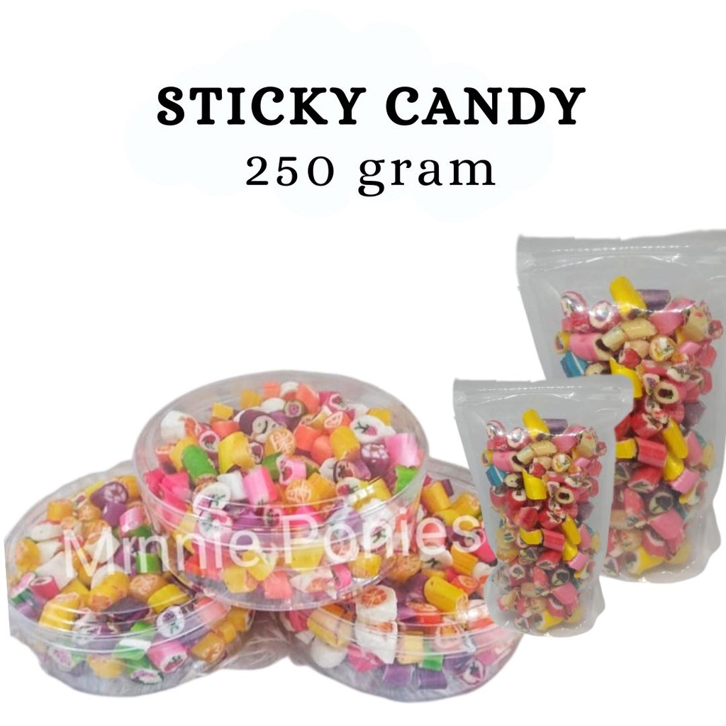 Jual Permen Buah Viral Tiktok Sticky Roll Candy Warna Warni 250gram Sticky Candy Roll Tiktok 0401