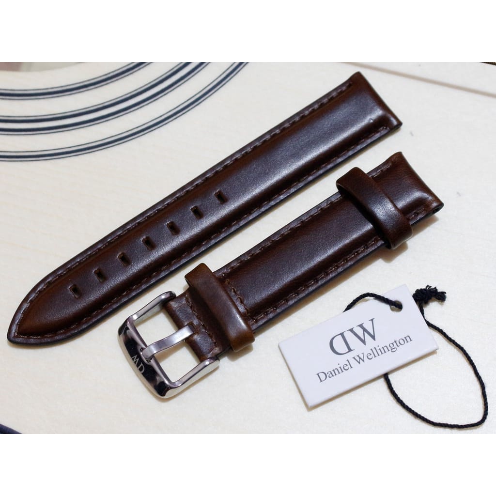 Jual TALI JAM TANGAN KULIT TEBAL DANIEL WELLINGTON//LEATHER STRAP TALI