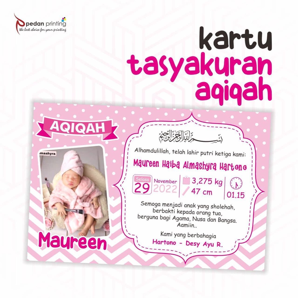 Jual Stiker Sticker Aqiqah Bayi Kartu Ucapan Aqiqah Tutup Dus Tutup ...