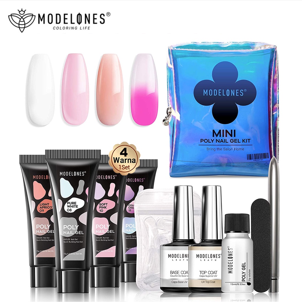 Jual Modelones Mini Poly Nail Gel Portable Kit Extension Anself Colors