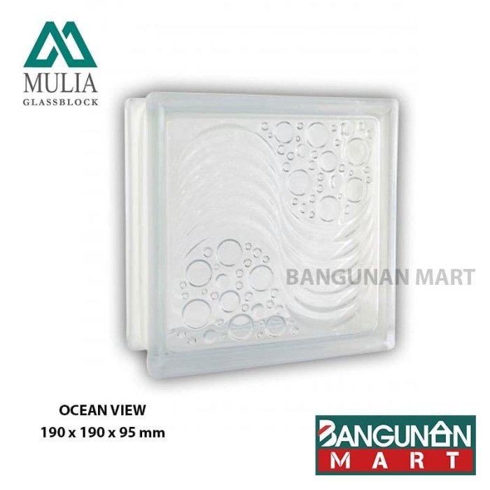 Jual MULIA GLASS BLOCK Ocean View 19x19cm 1 Dus Shopee Indonesia