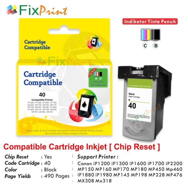 Jual Cartridge Recycle Canon Pg40 Pg40 40 Black With Chip Sae Shopee