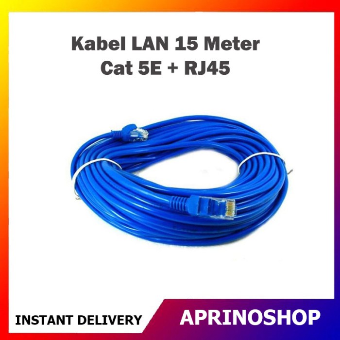 Jual Kabel LAN 15 Meter Cat 5E UTP RJ45 Kabel Jaringan Network 15M ...